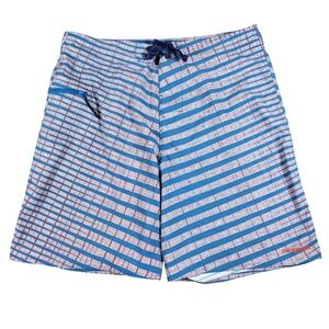 Patagonia Mens Size 32 Baggies Stretch Planing Board Shorts Striped Swim‎ Trunks